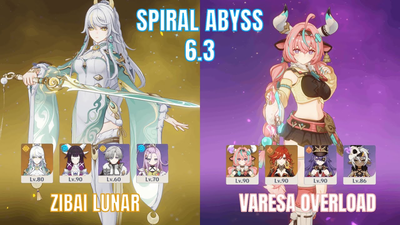 【原神】螺旋12層 | 無凸兹白&無凸ヴァレサ | Spiral abyss 6.3