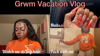 Grwm For Vacation Vlog✈️🌴 ( Hair, Nails, and More!)