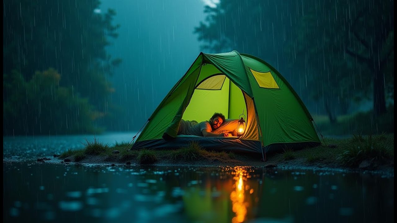SOLO CAMPING HEAVY RAIN - HIKING IN LONG HEAVY RAIN NON STOP - ASMR ...