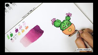 Рисуем кактус | Правильное смешивание цветов | Маркеры Touch Mark