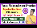 Yoga Philosophy and Practice Important Questions With Answers 2nd/4th Semester SOL Regular Ncweb VAC