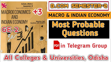 Probable Questions - Macro & Indian Economy || Sem 2 || B.Com ||