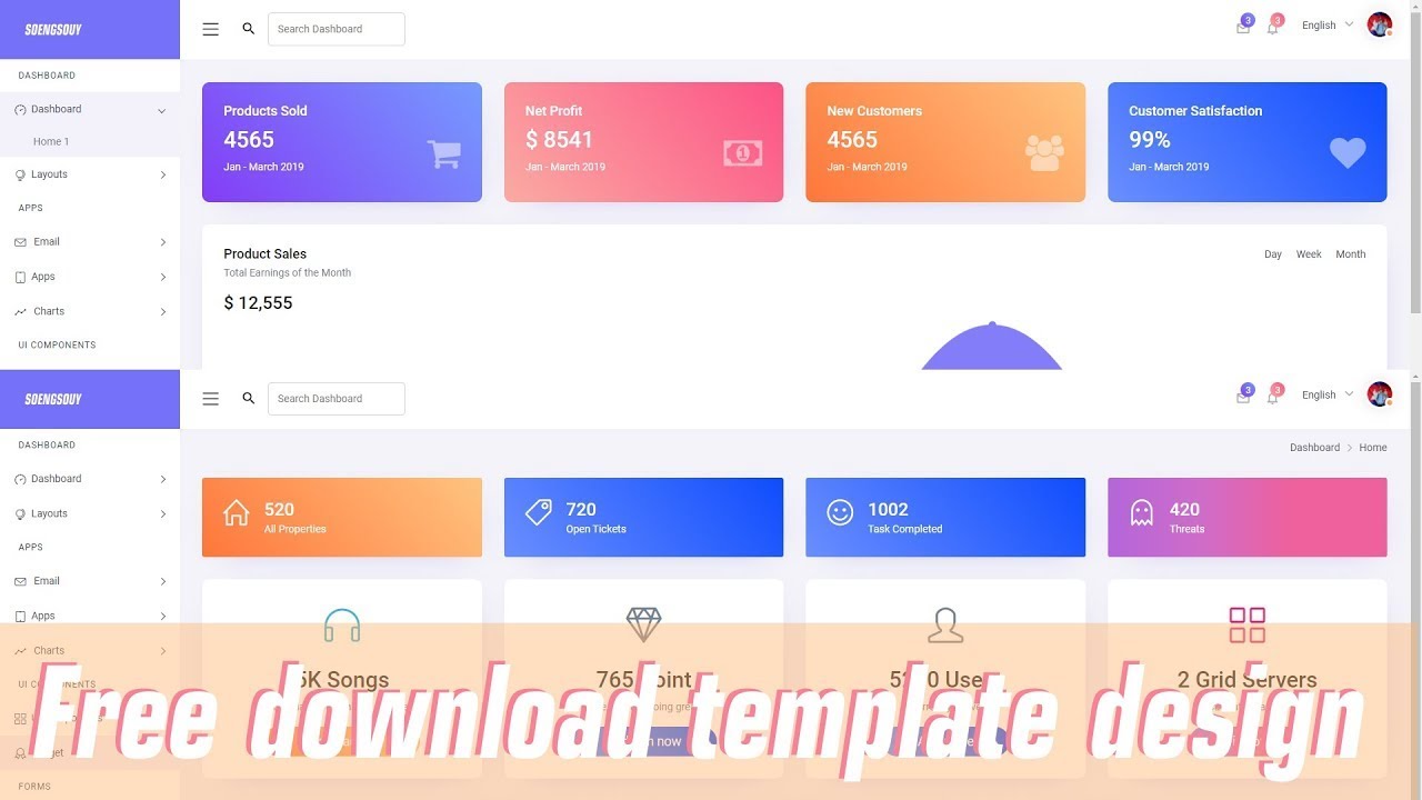 template html5 สวยๆ  2022 Update  Show | Free Bootstrap 4 HTML5 Admin Dashboard V12