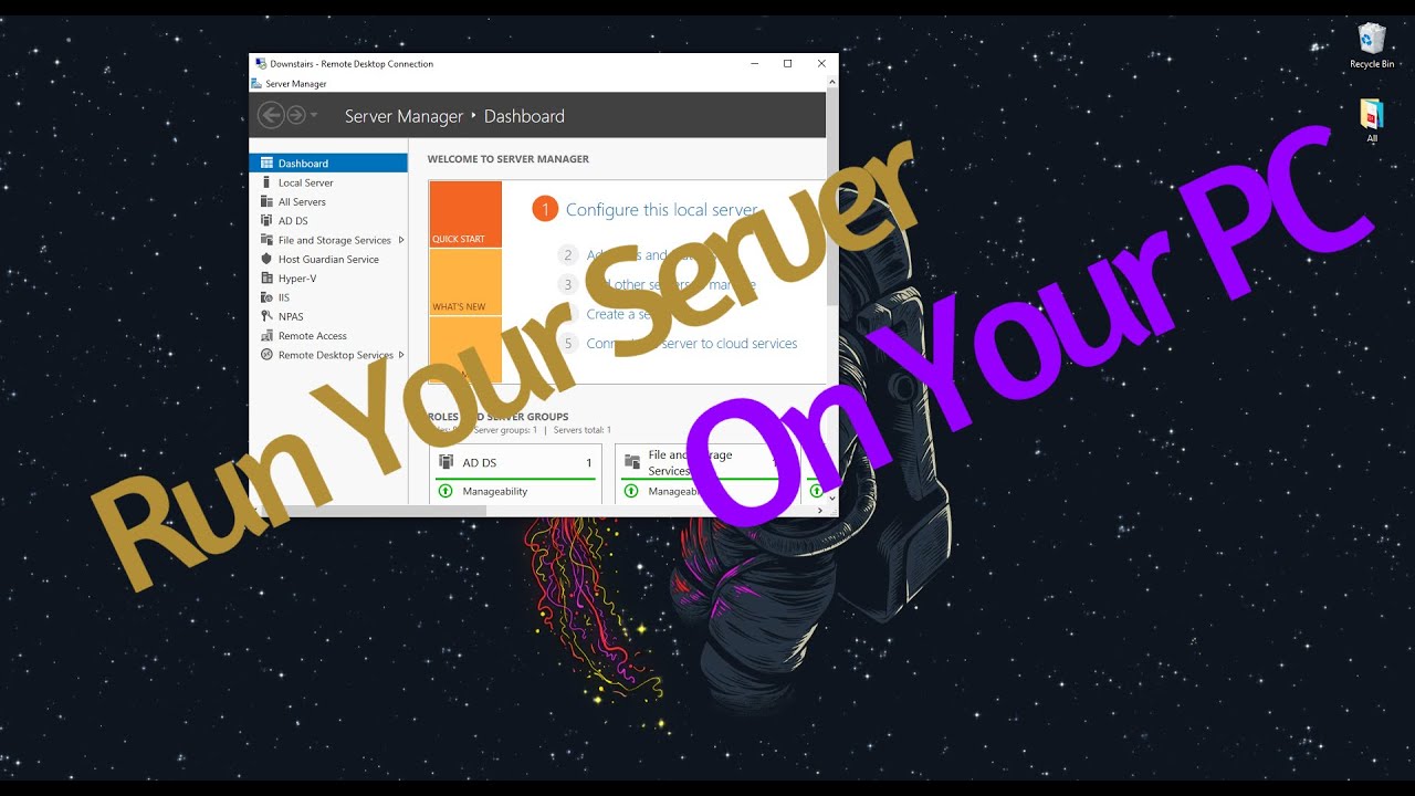 How to Control a Server (Server 2019) with Windows 10 Using Remote Desktop - Less than 4 Minutes!