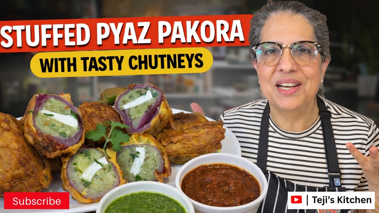 Crispy Stuffed Pyaz Pakora | Perfect Evening Snack with Imli & Green Chutney | Crunchy N Spicy