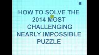How to solve 2014 most challenging puzzle
