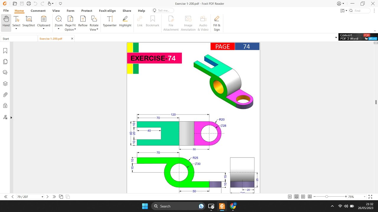 Exercise 74 Solidwork - YouTube