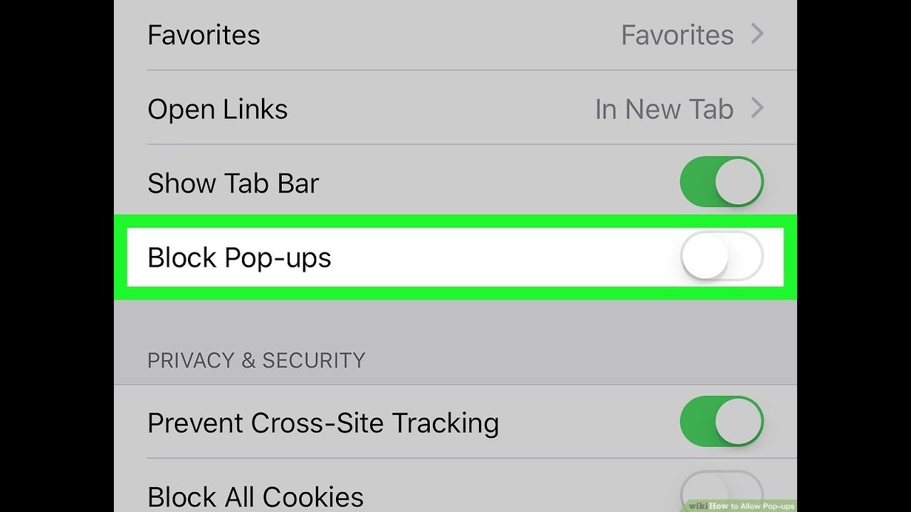 safari iphone pop up blocker