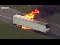 HUGE FLAMES | Massive tractor trailer fire on interstate in St. Louis