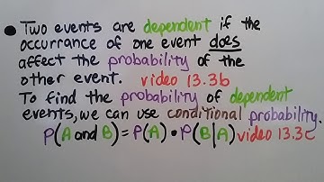 Geometry 13.3d, Determine if events are Independent or Dependent