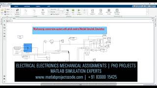 Wind energy conversion system with pitch control Matlab Simulink Simulation