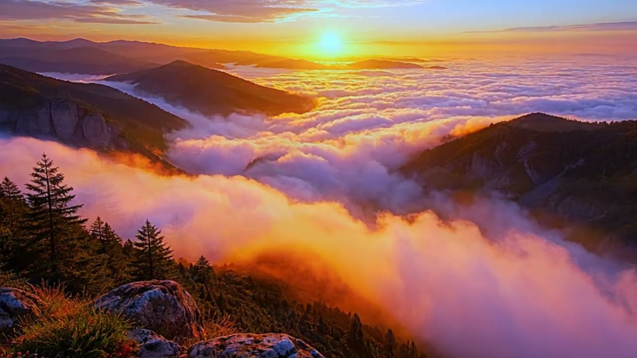 Serene Cloud Sea During Golden Hour | Deep Relaxation