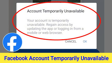 Facebook Account Temporarily Unavailable Problem Solve | Fix fb Account Temporarily Unavailable