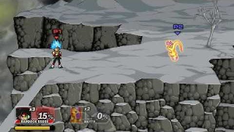 Super Smash Flash 2 Mod Bardock VS Golden Freezer