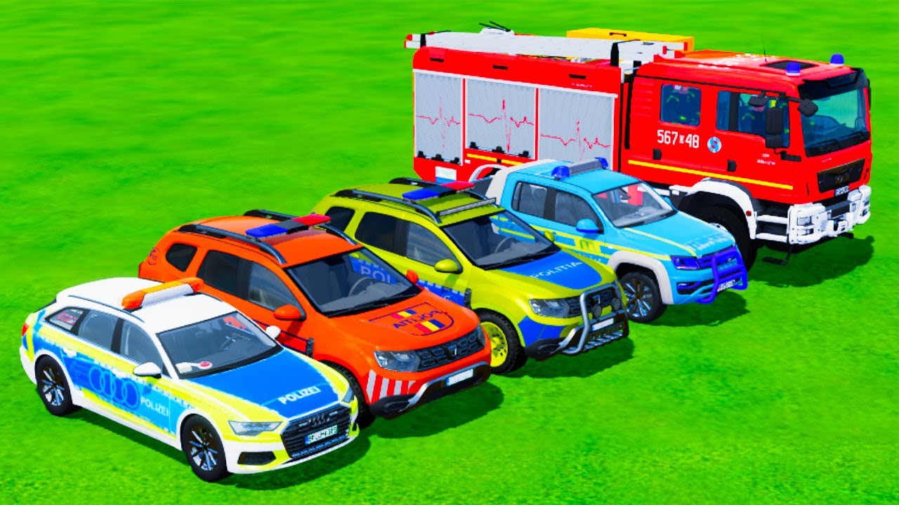 TRANSPORTING PIXAR CARS & FRUITS WITH COLORED & JOHN DEERE vs CLAAS vs TRACTORS - BeamNG.drive #983