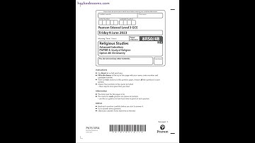 PEARSON EDEXCEL AS RELIGIOUS STUDIES PAPER 4 2023 (8RS0/4B: Study Of Religion Option 4B: