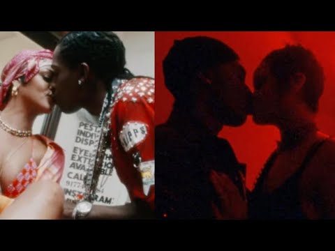 Asap Rocky & Rihanna kiss scenes in New music video ~ D.M.B