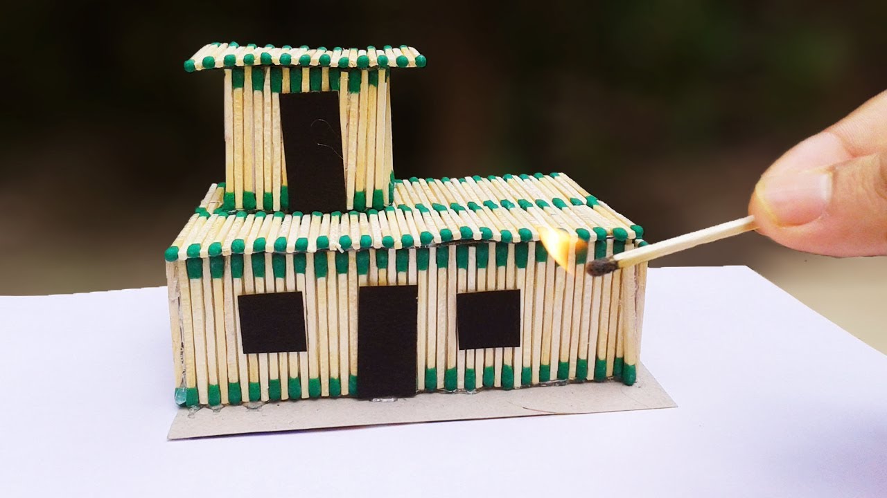 How to Make a Match Stick House and Burn it Down match stick house