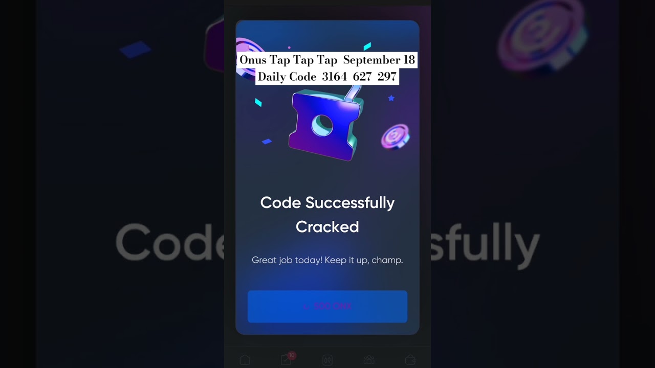 18 September Onus Tap Tap Daily code 