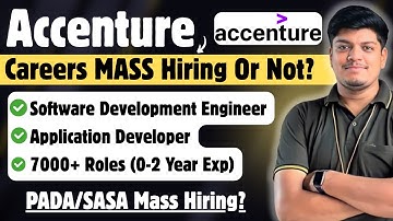 🔥Accenture 7000 Role Careers/Mass Hiring? | PADA/SASA Hiring | Application Exists Already