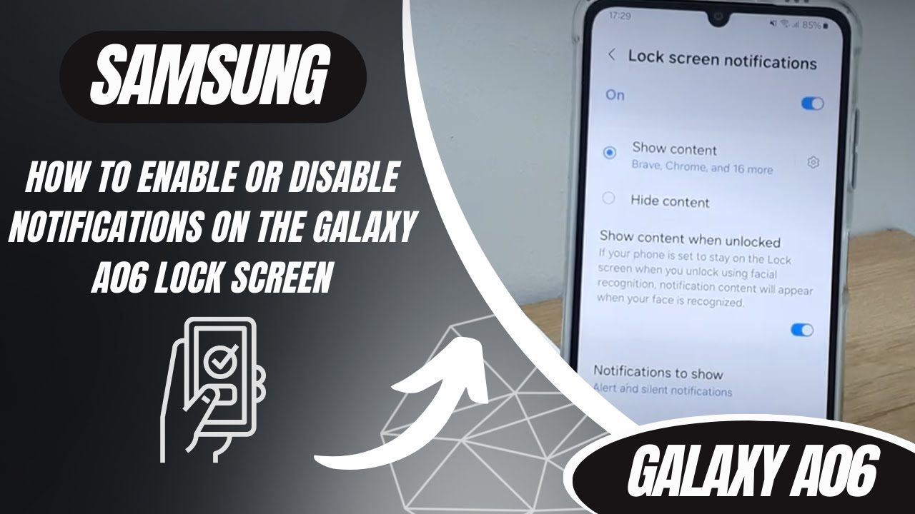 How to enable or disable notifications on the Galaxy A06 lock screen ...