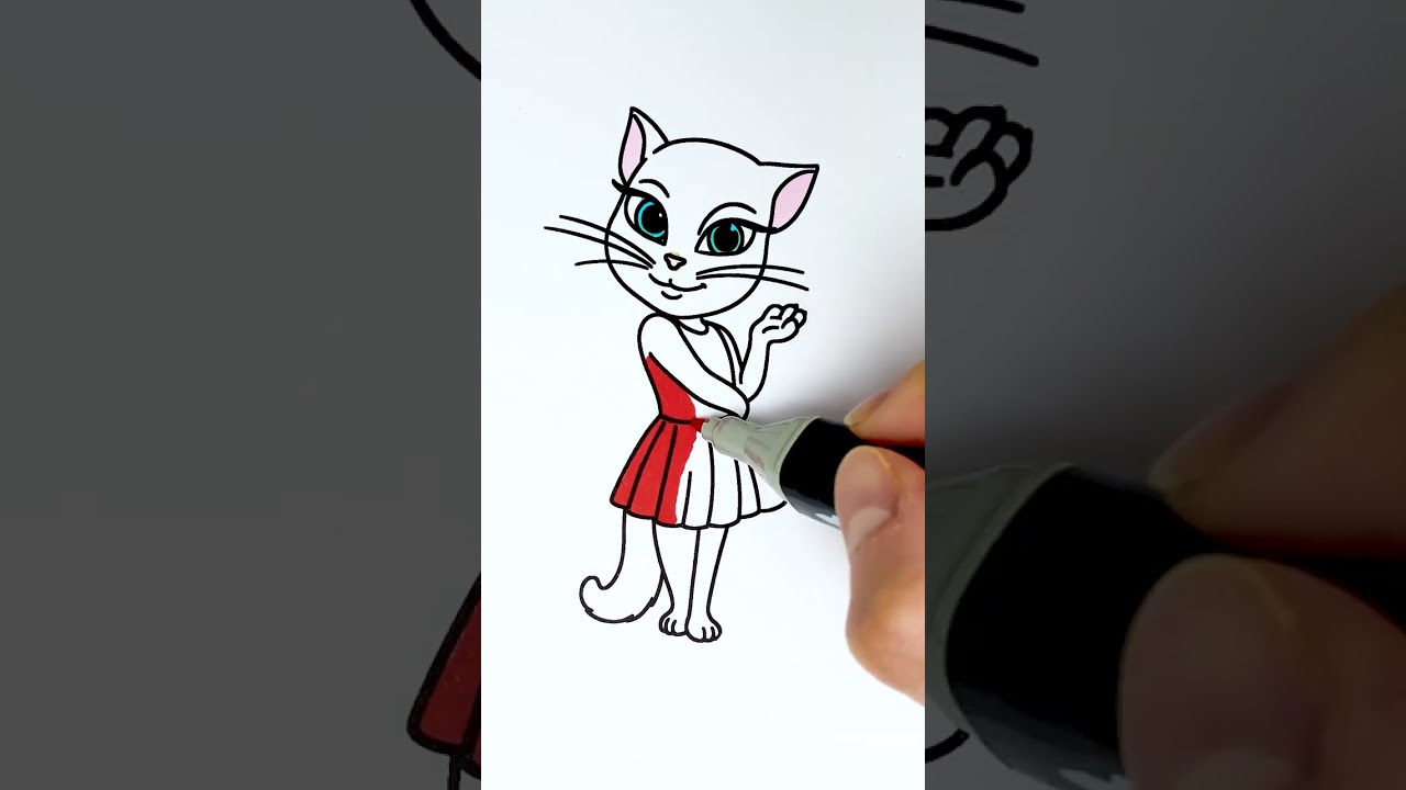 ¡Deslumbra con Angela! 🎉 Arte Brillante de Talking Tom ✨👗