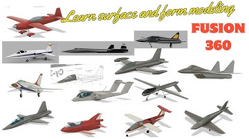 Learn Fusion 360 Surface modelling and forms modelling, while modelling these airplanes and more.