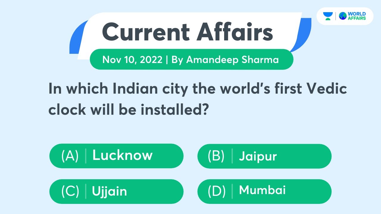 10 November 2022 | Daily Current Affairs MCQs by Aman Sir - YouTube