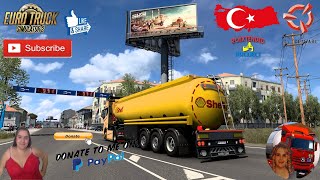 Euro Truck Simulator 2 (1.45) Fuel Tank Cistern Trailer Delivery in Nice Turkey   DLC's & Mods