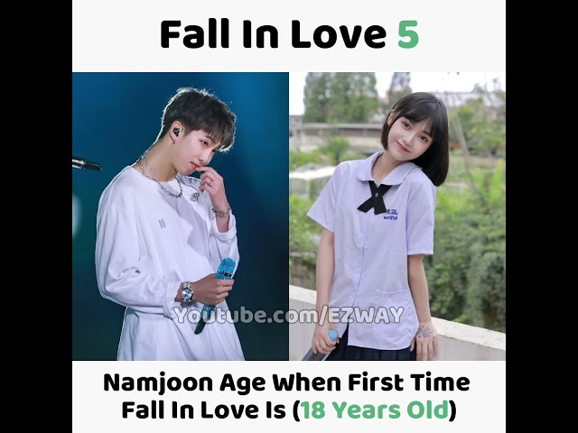 BTS Members Age First Time Fall In Love With Girls! 😮😱 class=