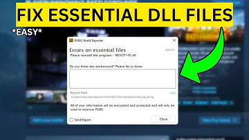 How To Fix Error in Essential DLL Files in PUBG(EASY)