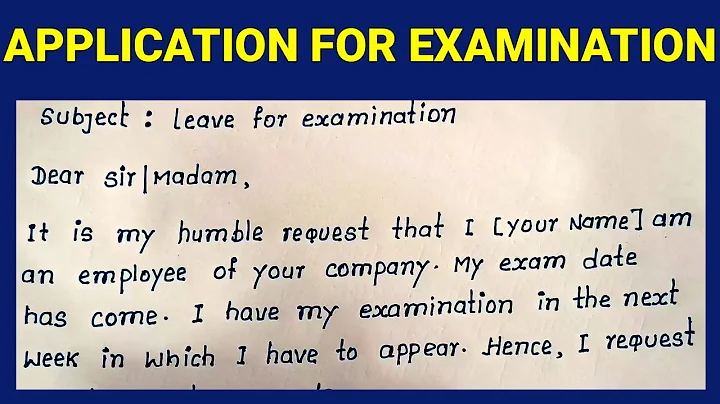 Write 7 Days Leave Application for Examination | English Leave Application for Examination
