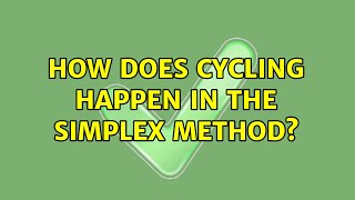 How does cycling happen in the simplex method? The Simplex Algorithm Degenerate Pivots Unbounded Programs And Cycling