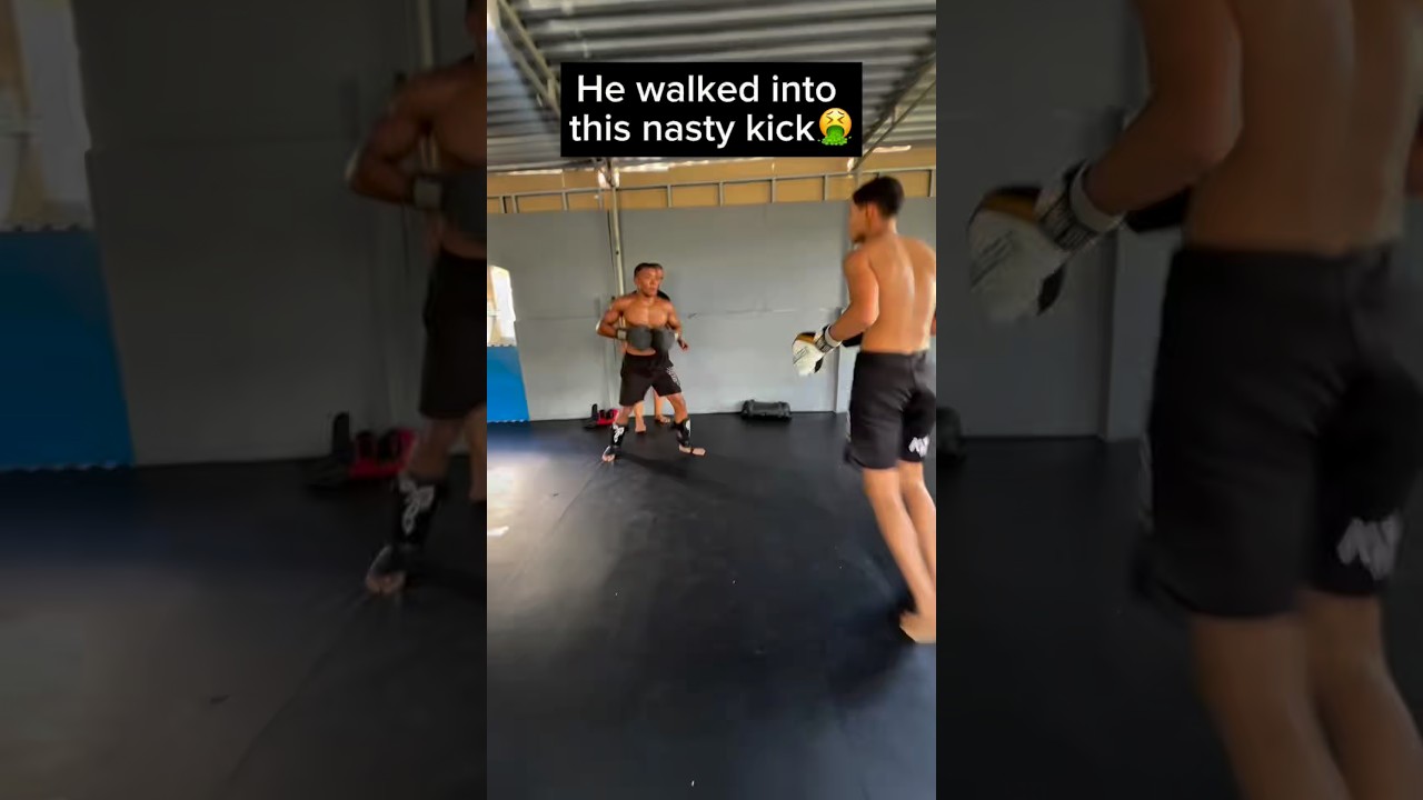 Жесткий удар ногой с разворотом 