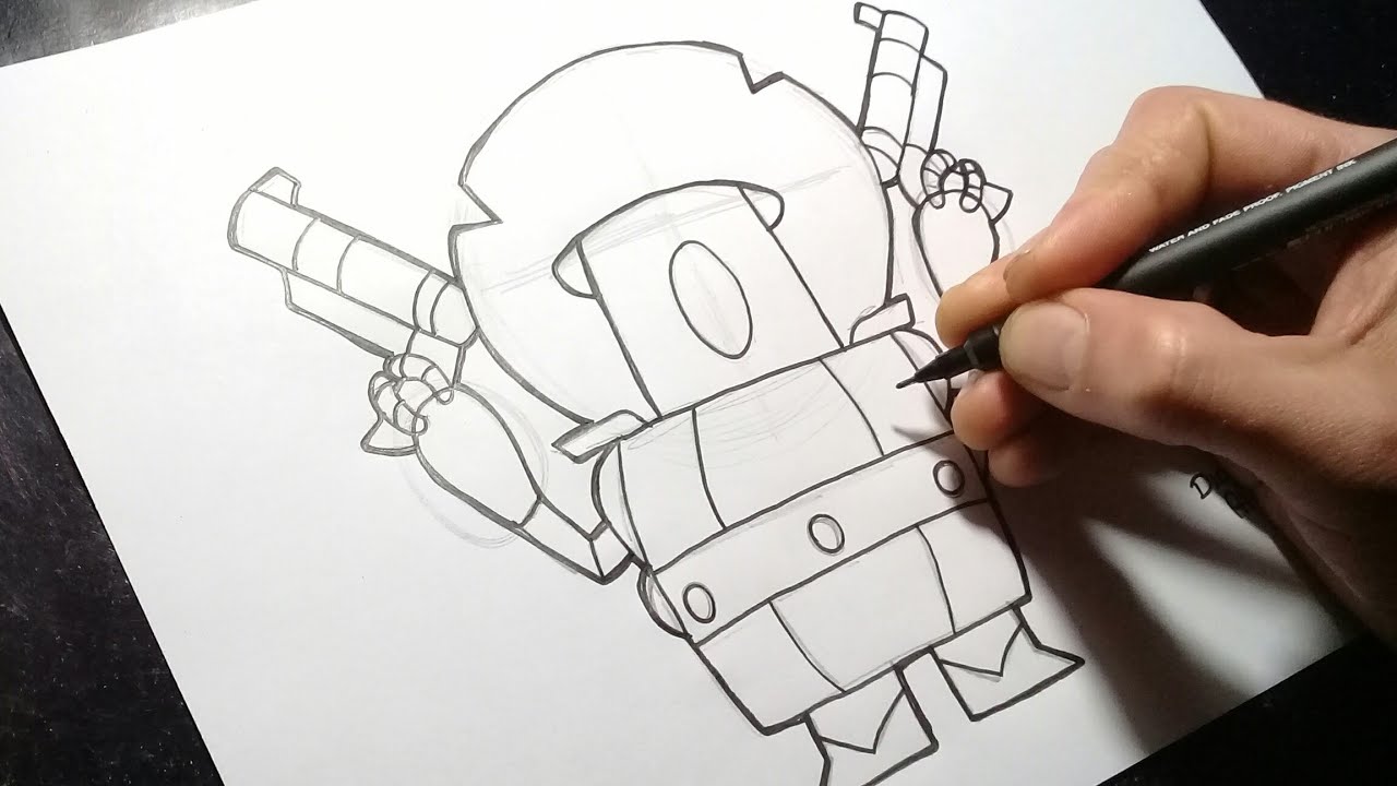 Tutorial Como Desenhar O Darryl Personagem Do Brawl Stars Passo A Passo Youtube - imagens e desenhos de desenhar do brawl stars