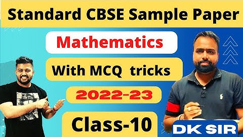 Class-10 Math Standard Sample Paper solution 2022-23 BY DK SIR