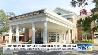 North Carolina Governor Josh Stein highlights record job growth, rural healthcare plans