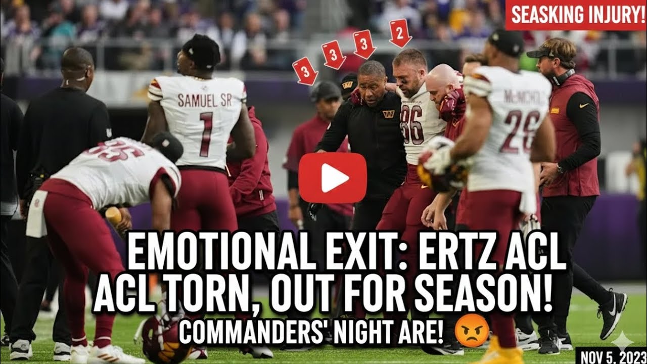 Зак Эртц был унесен с поля на носилках из-за разрыва передней крестообразной связки в матче проти...