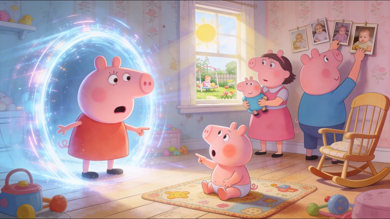 Peppa Pig's Time Travel: Visiting Baby Peppa and Her Family!