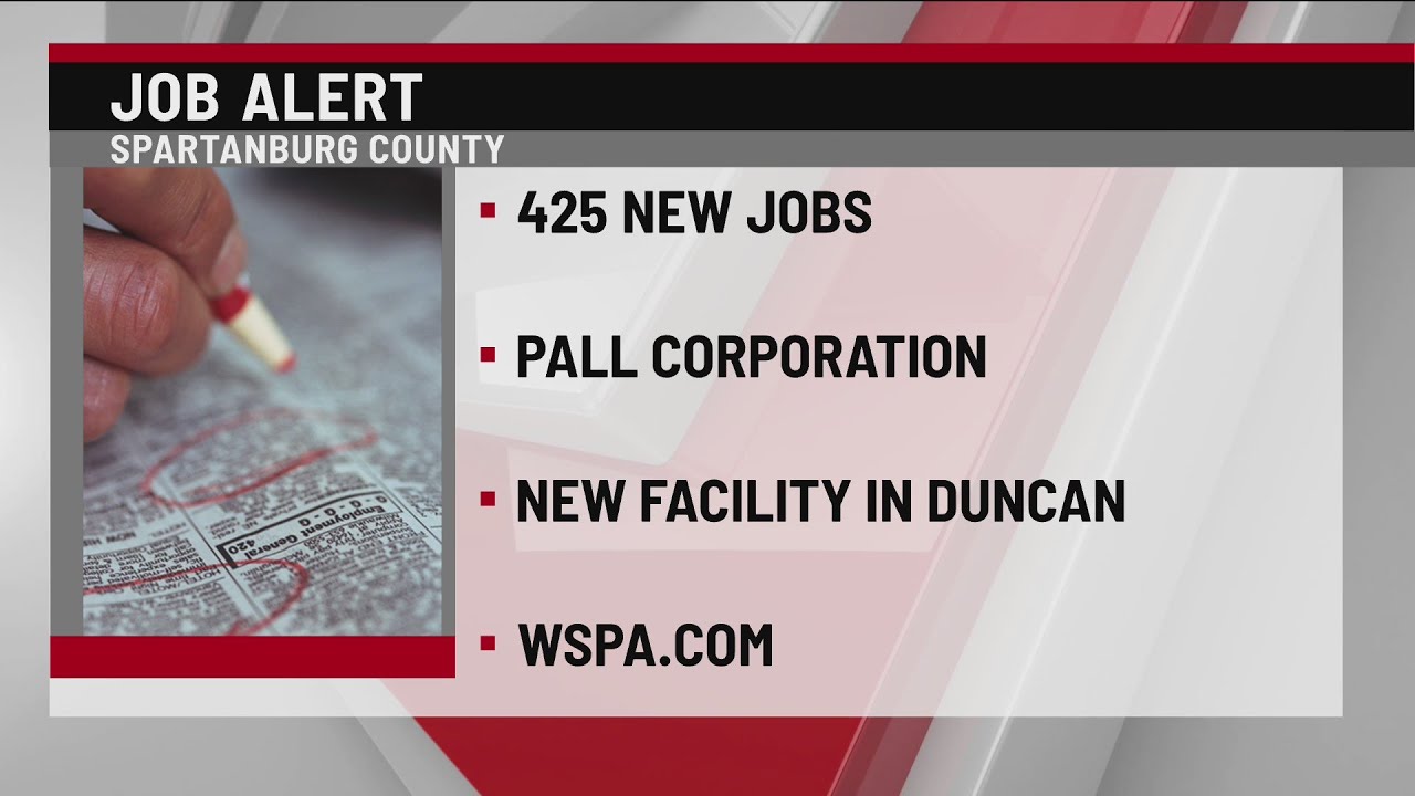 Pall Corporation bringing 400+ jobs to Spartanburg County YouTube