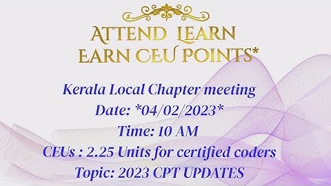 2023 CPT Updates Webinar | Earn Ceus Point | AAPC Ceus | 04/02/2023