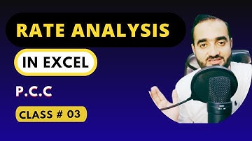 How to create Rate analysis in Excel | Rate analysis For PCC In Excel |  By  Mudassir Afraz