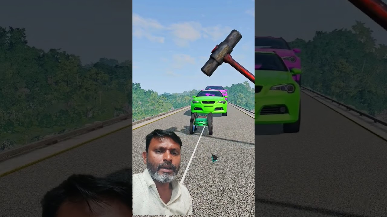 Small Cars vs Giant Hammer – Insane BeamNG Crash Test! 💥 