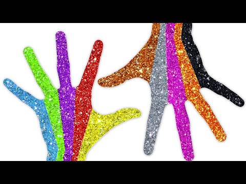 Glitter Finger Family | Learning Colors | Drawing & Painting For Kids | Hand Painting