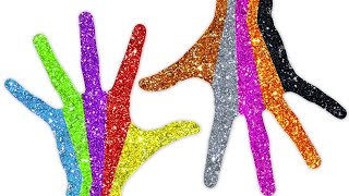 Glitter Finger Family Learning Colors Drawing & Painting For Kids Hand Painting