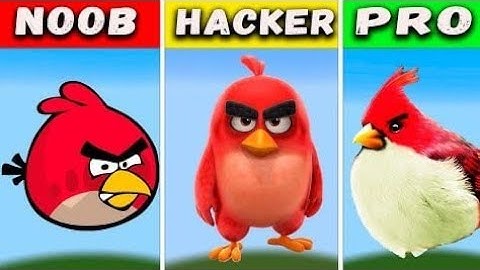 NOOB VS PRO VS HACKER Minecraft Pixel art✨Angry Birds