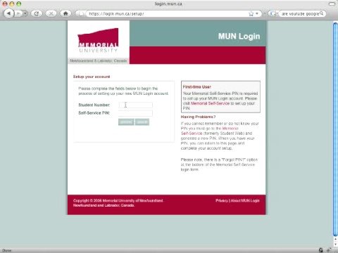 MUN Login Account Setup (Students)
