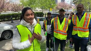 Cleanliness Drive Volunteer Visitors From DSNDP Humanitarean Group Pick Up Roosevelt Island Garbage