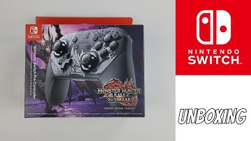 NINTENDO SWITCH PRO CONTROLLER MONSTER HUNTER RISE SUNBREAK EDITION UNBOXING