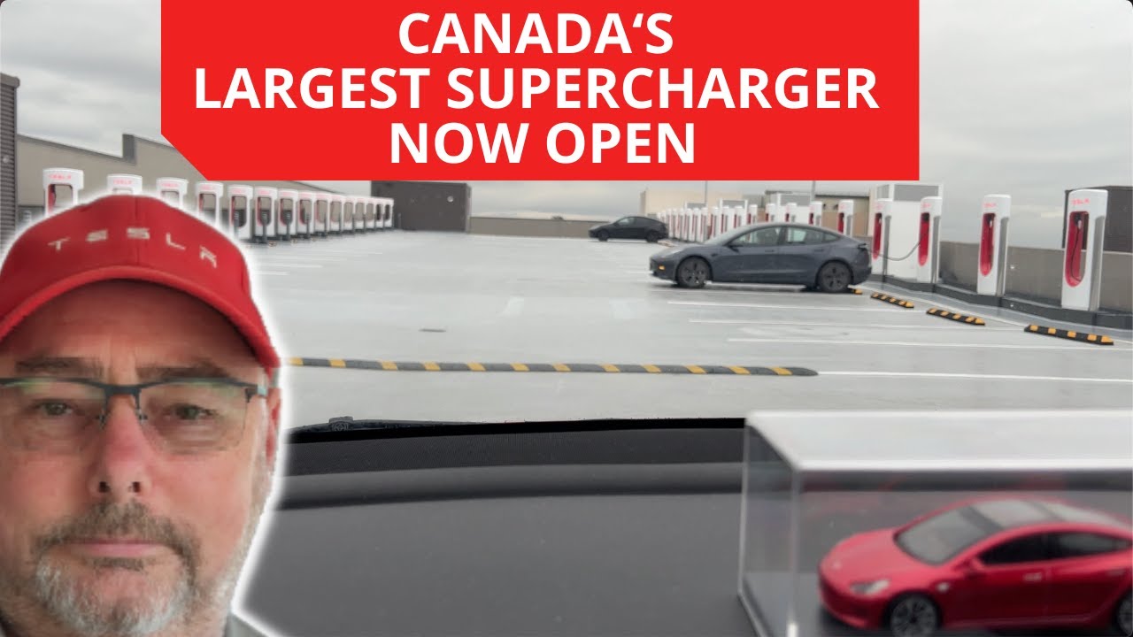 Canada's Largest Tesla Supercharger Opens in British Columbia - YouTube